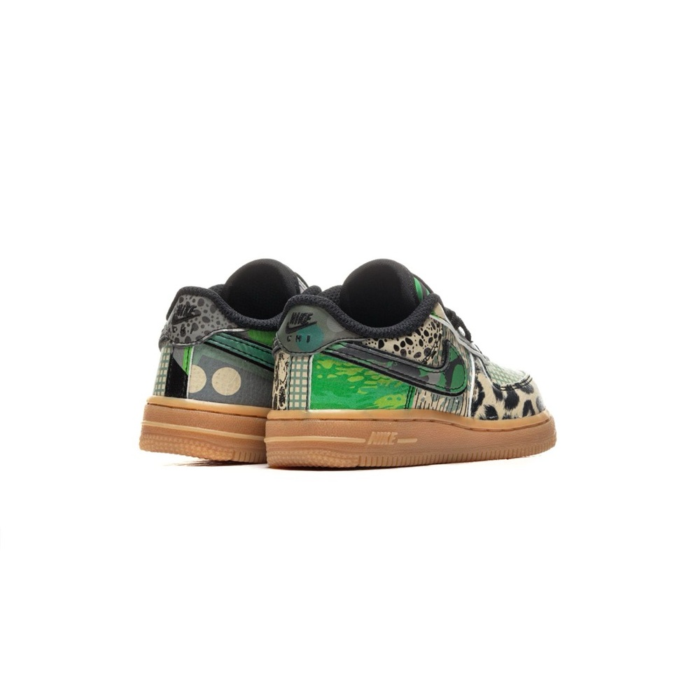 RARE Nike Air Force 1 City of Dreams | US Toddler 7C - Black Green Animal NWOT - Picture 9 of 11